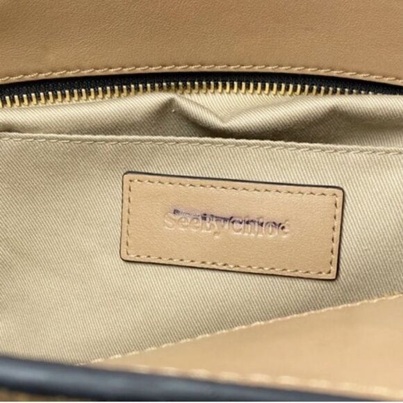 See by Chloé Tilda Whipstitch Grab Brown Leather Shoulder Bag Tan - Picture 5 of 6